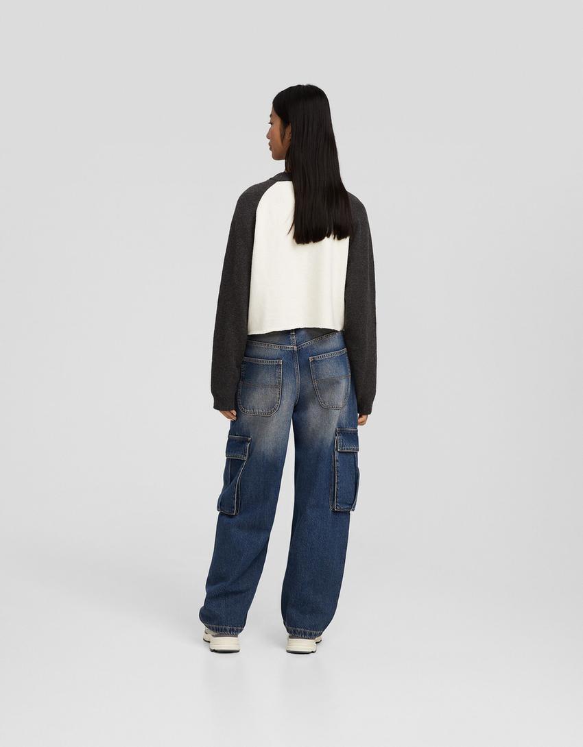 Cargo skater jeans-Blue-2