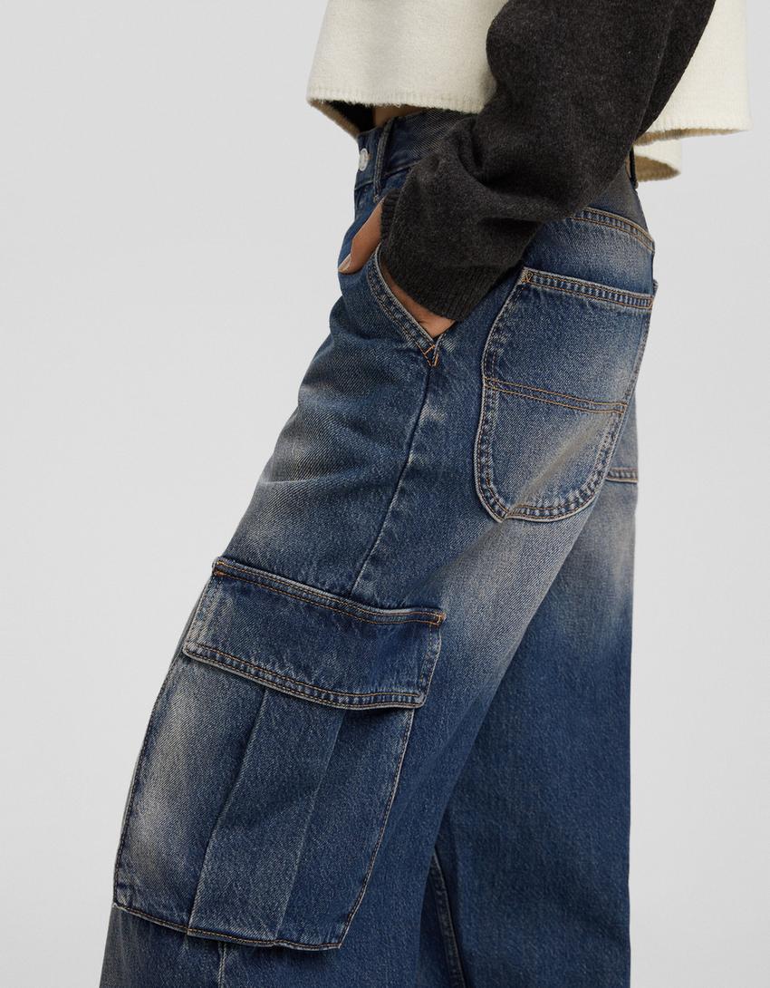 Cargo skater jeans-Blue-3