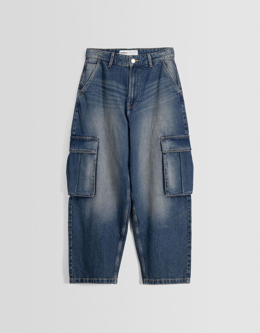 Cargo skater jeans-Blue-4