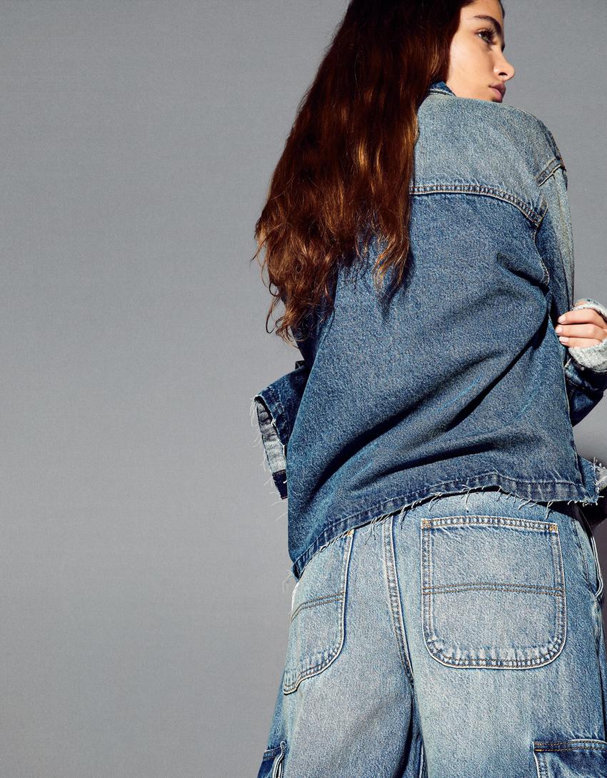 بنطال جينز تزلج كارغو-أزرق فاتح-2