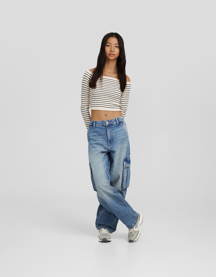 Cargo skater jeans-Light blue-0