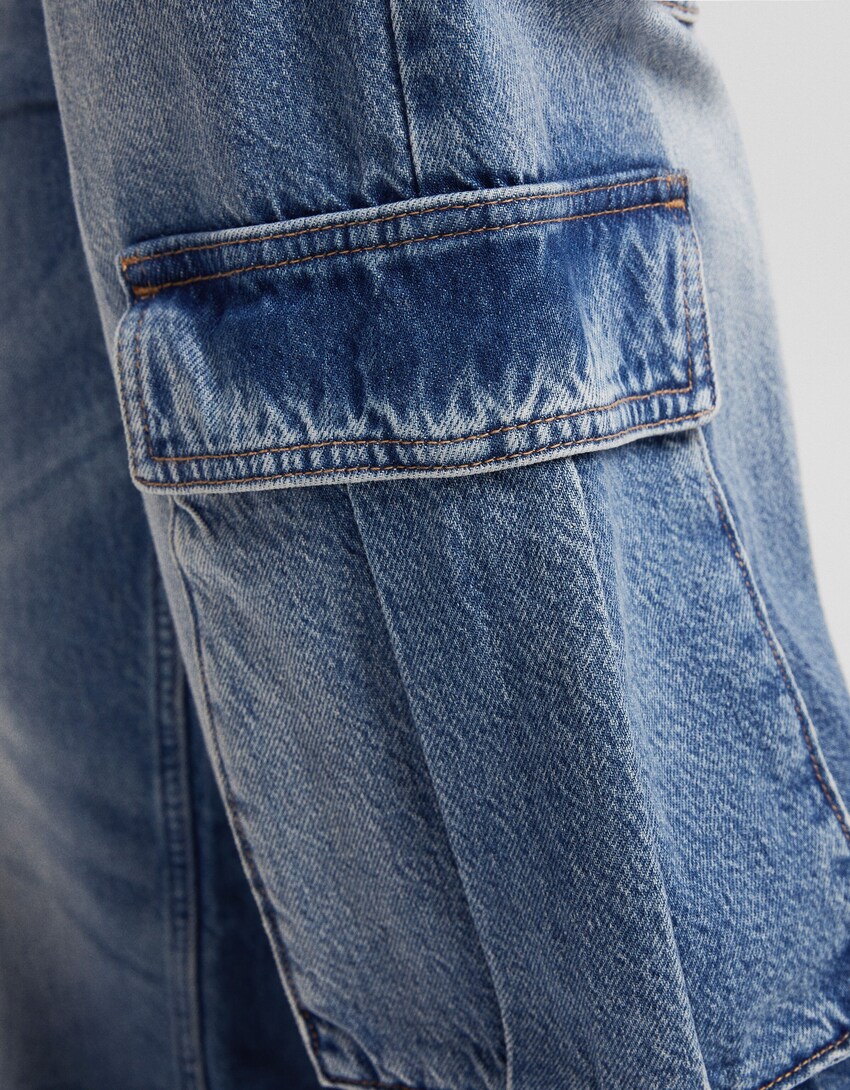 Jeans skater cargo-Azul lavado-6