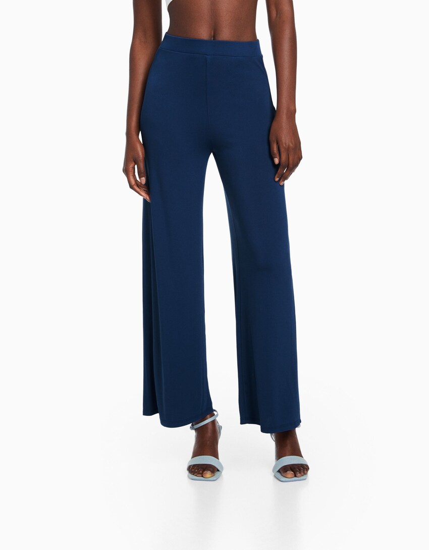 Flowing culottes-Blue-1