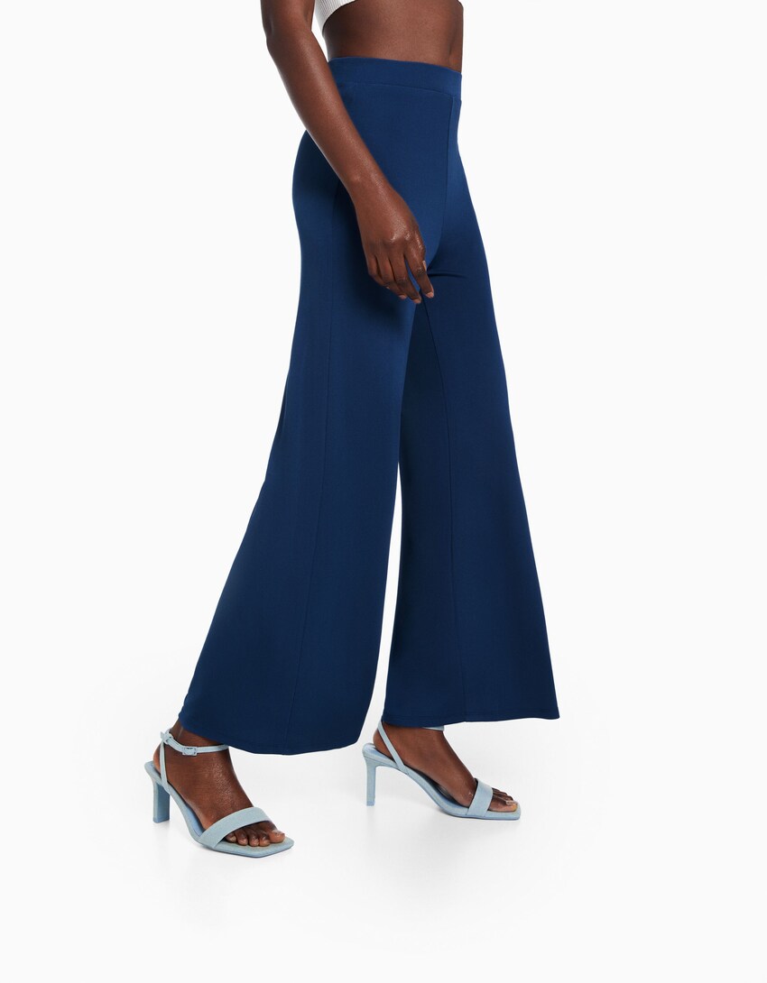 Flowing culottes-Blue-3