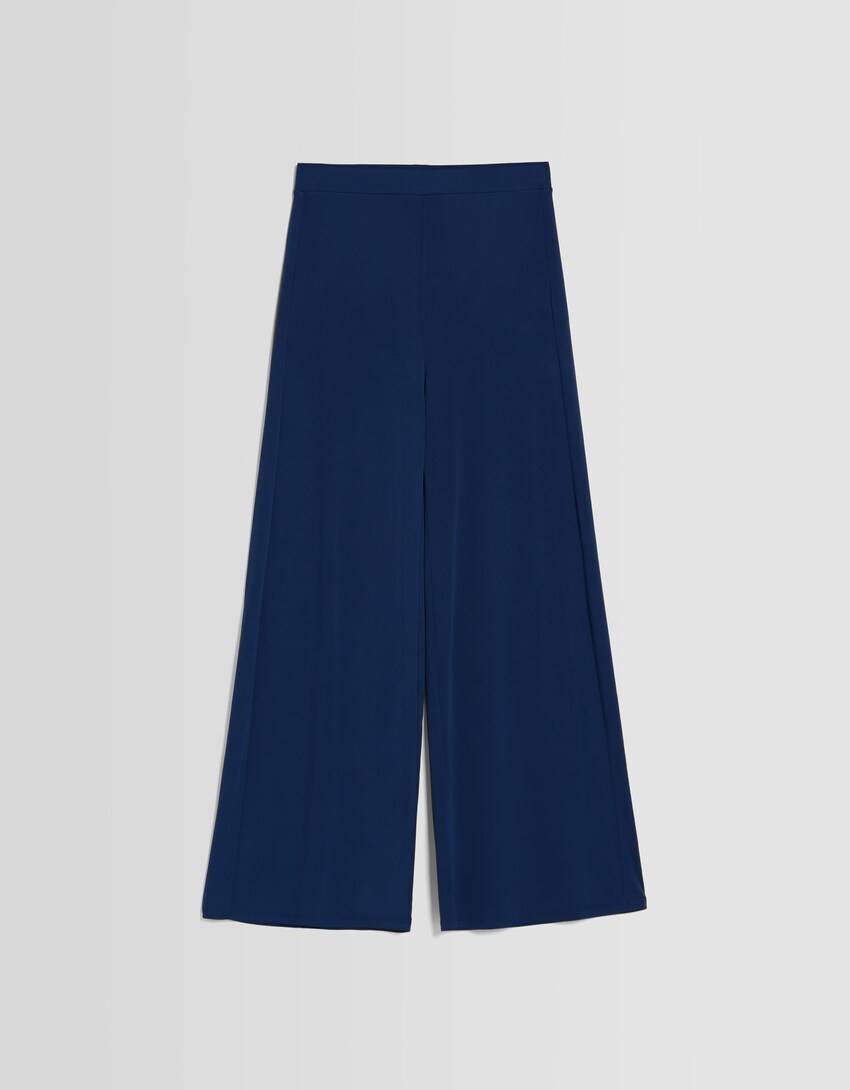 Flowing culottes-Blue-4
