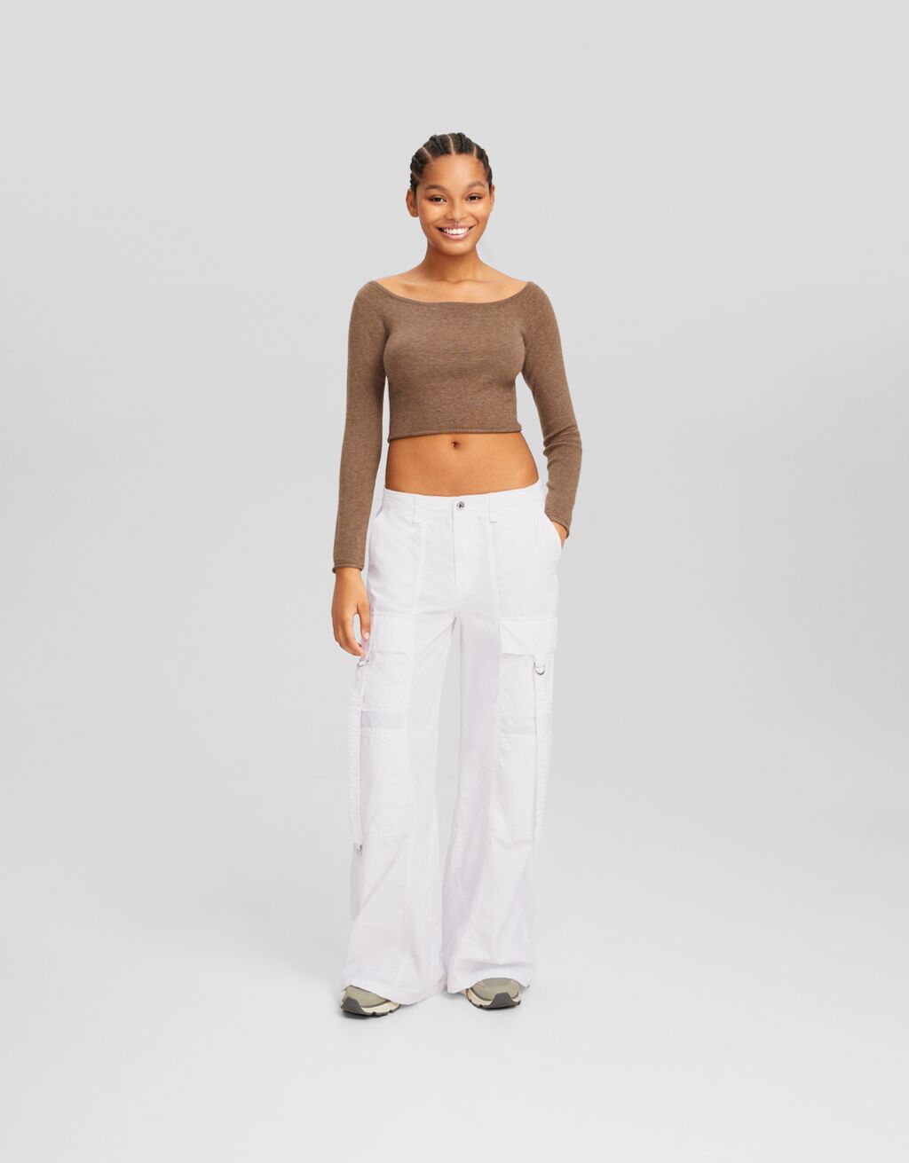 Womens white sale capri trousers