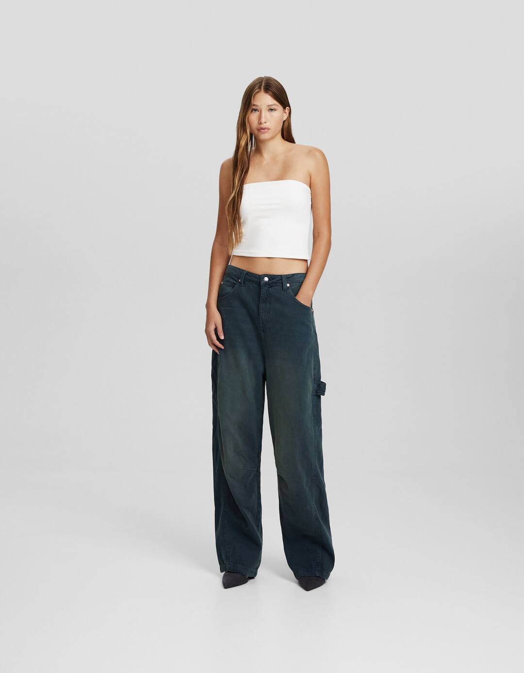 Skater fit trousers with carpenter detail