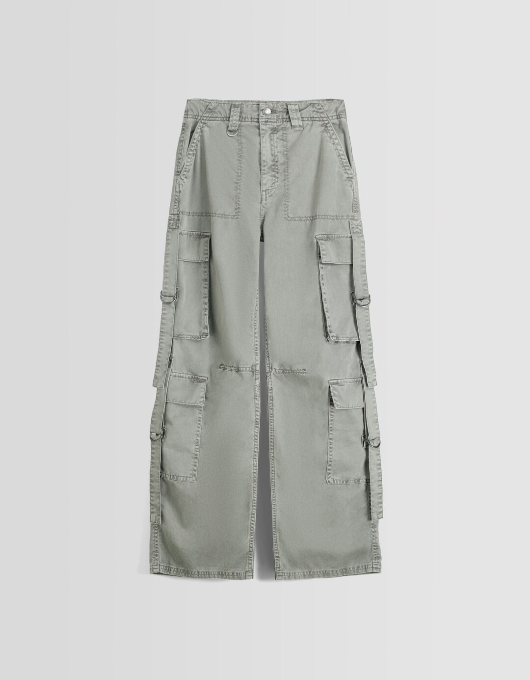 Pantalon cargo coton lanières