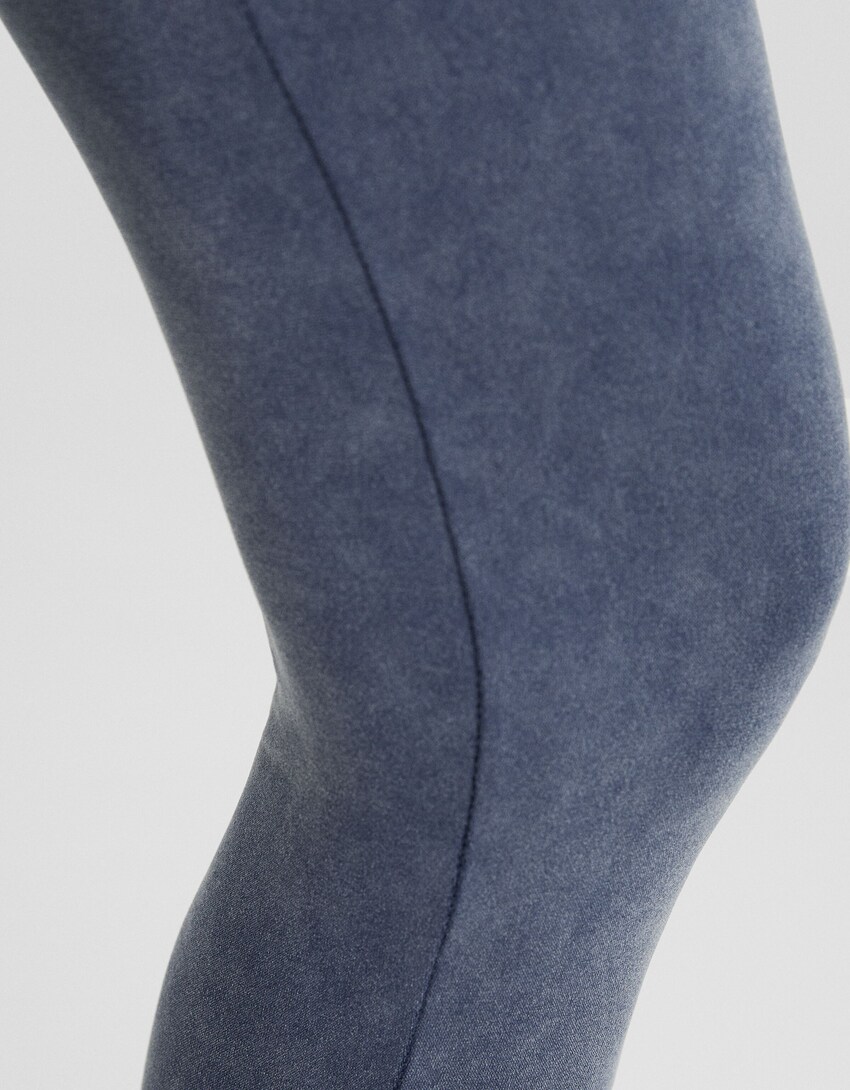 Seamless faded-effect leggings-Dark blue-5