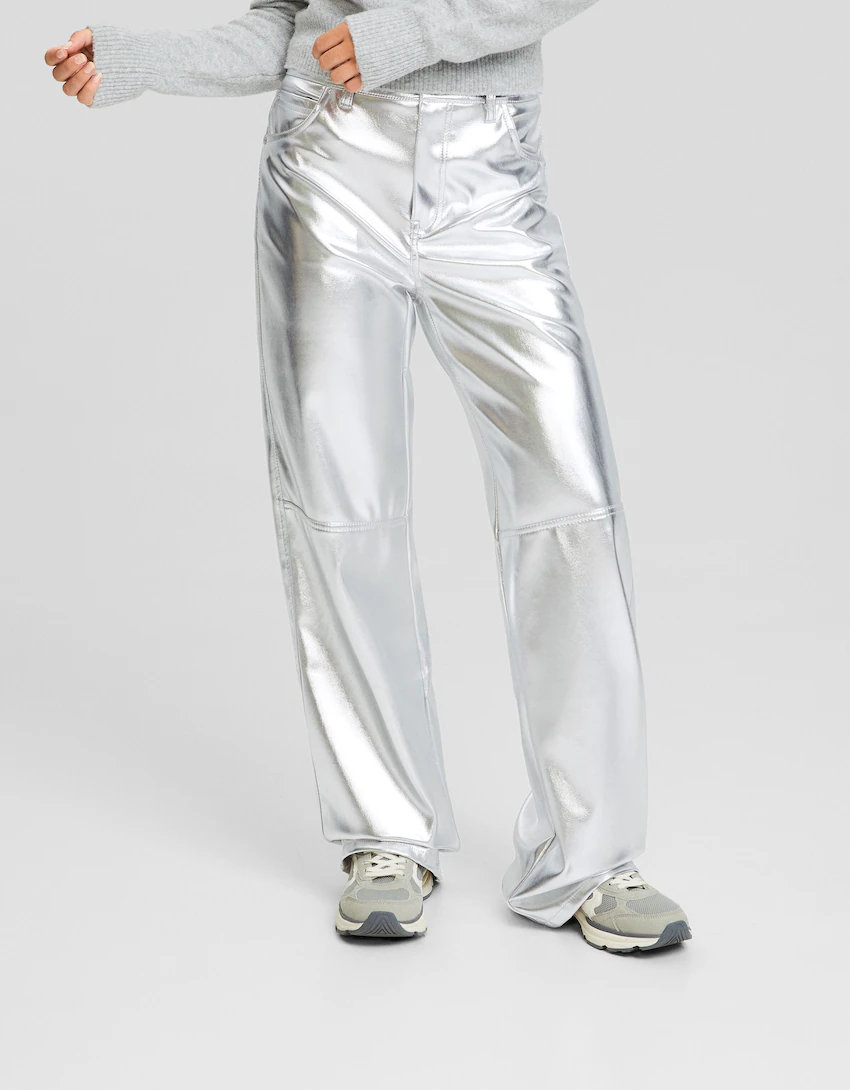 Bershka pants chain in silver