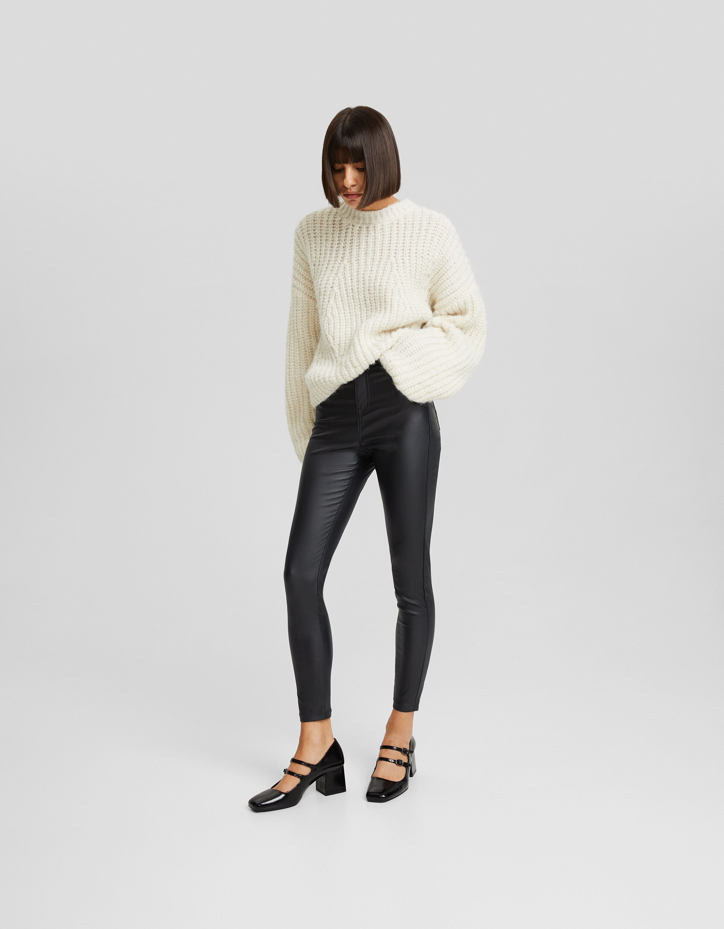Legging simili cuir bershka deals