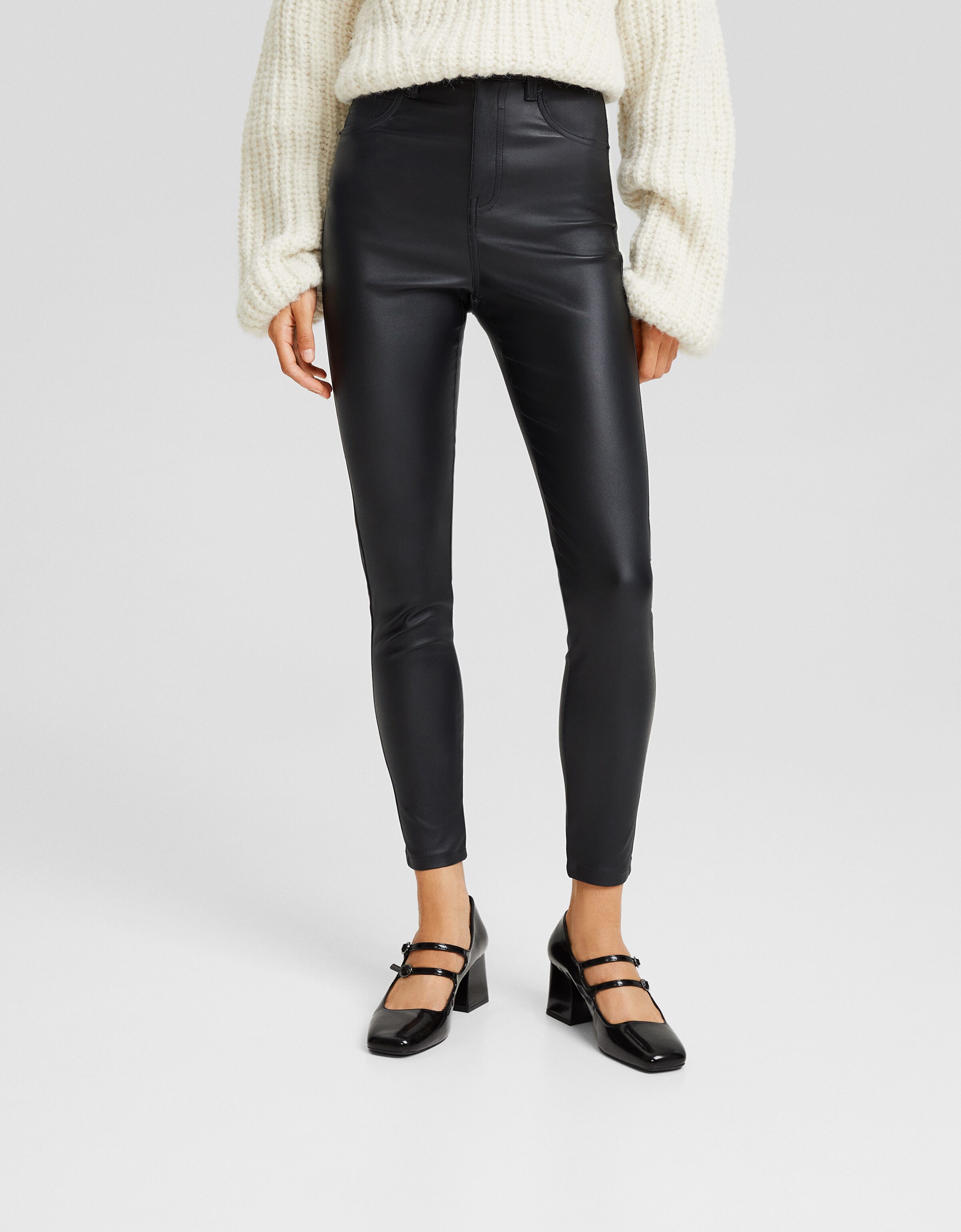 Legging simili discount cuir bershka