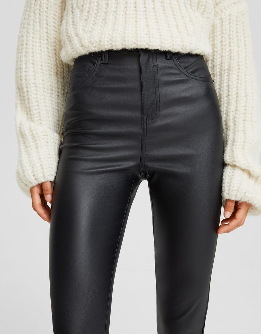 Jeans skinny fit coated-Preto-3