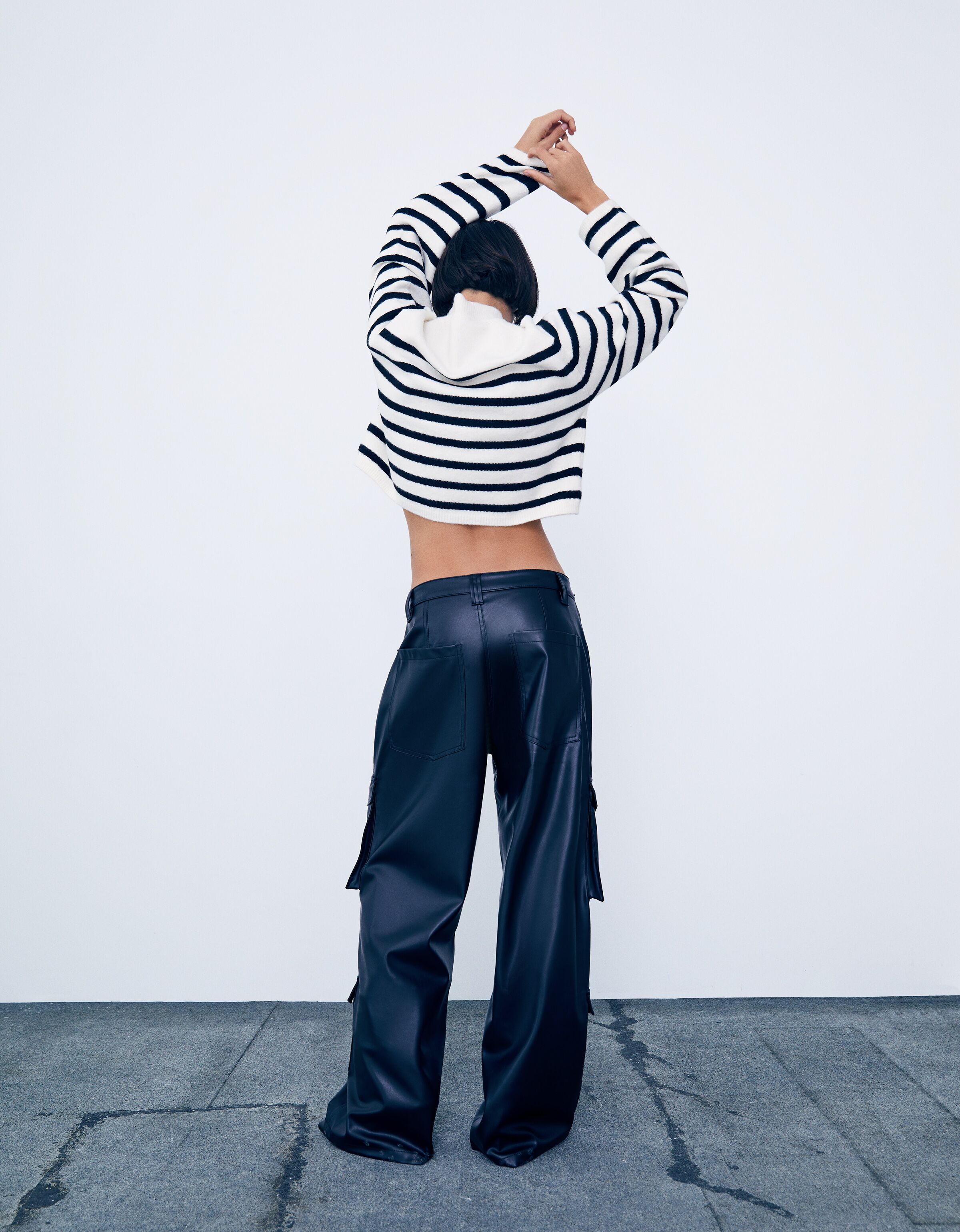 Bershka faux leather trousers on sale