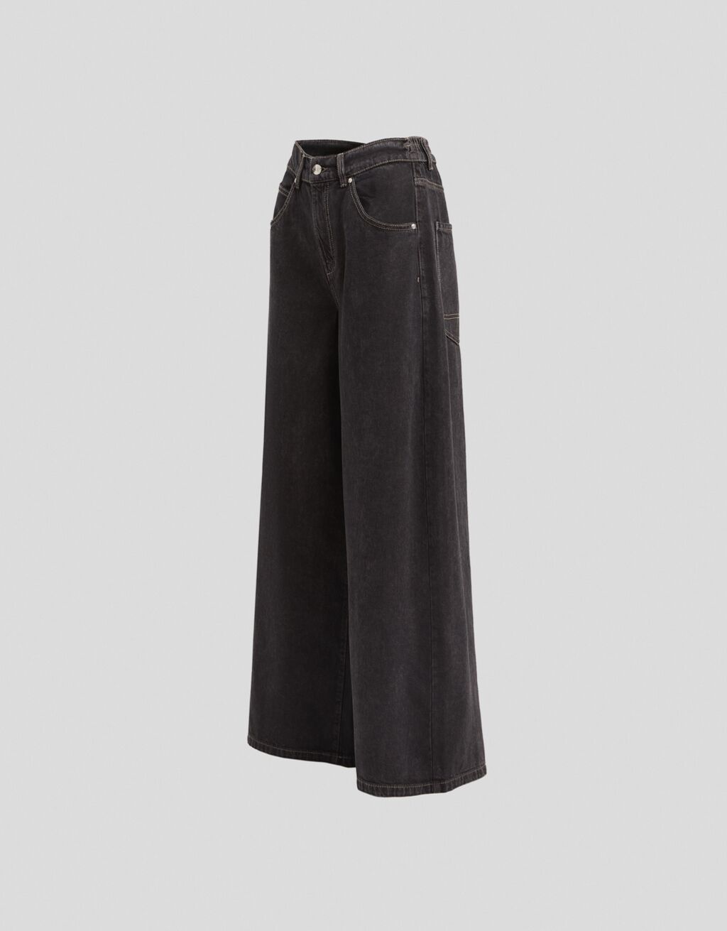 Black Alane wide-leg twill trousers | Joseph | MATCHES UK