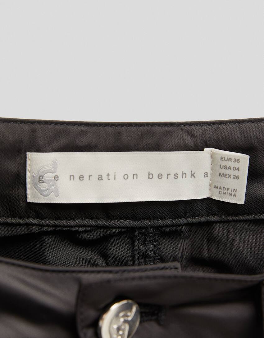Generation Bershka multi-pocket cargo trousers-Dark grey-5