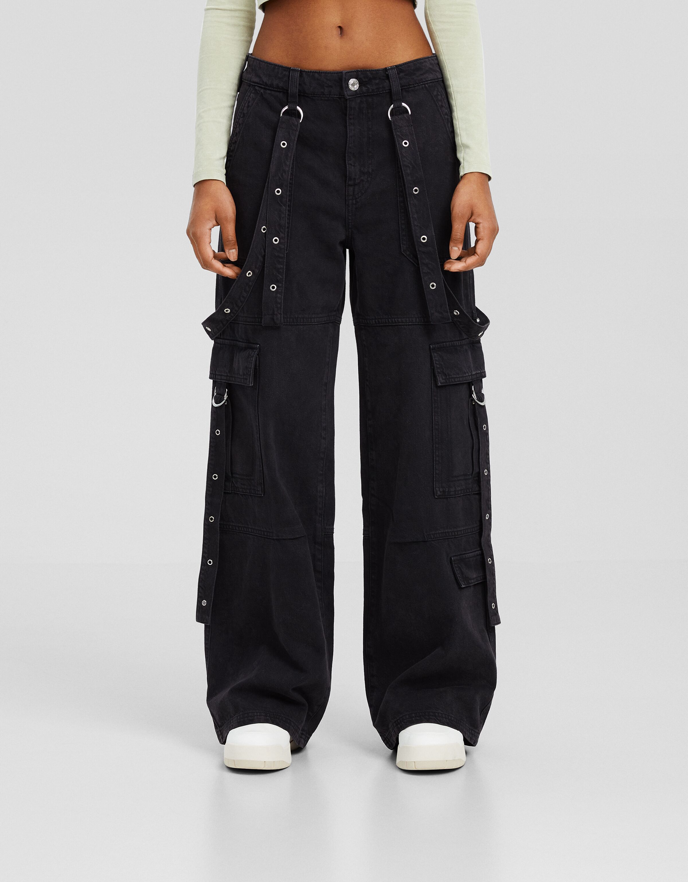 Bershka pants with chain shop
