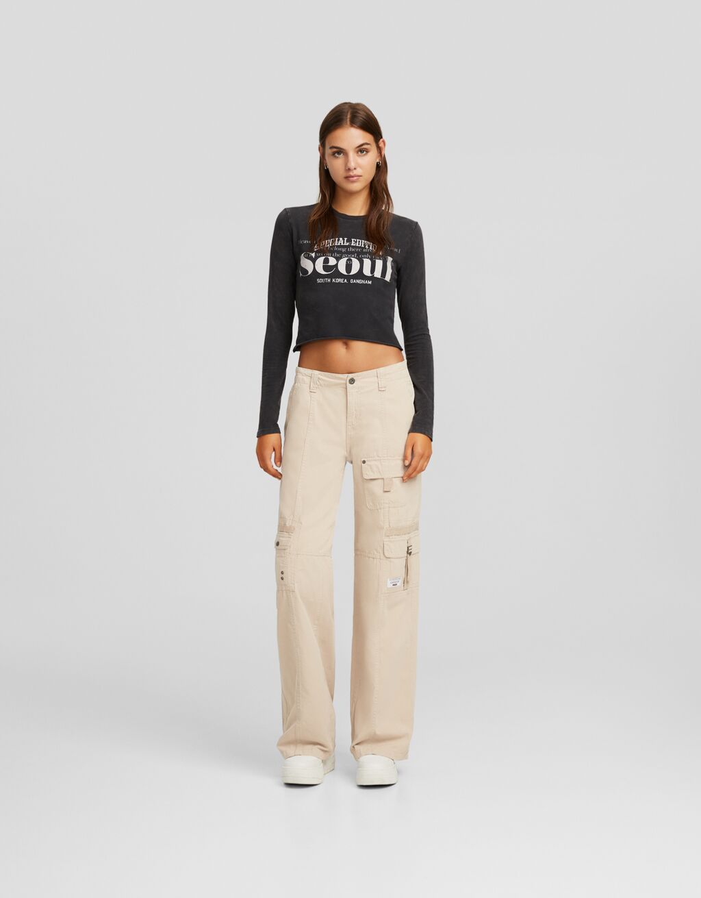 Pantalon beige mujer bershka sales