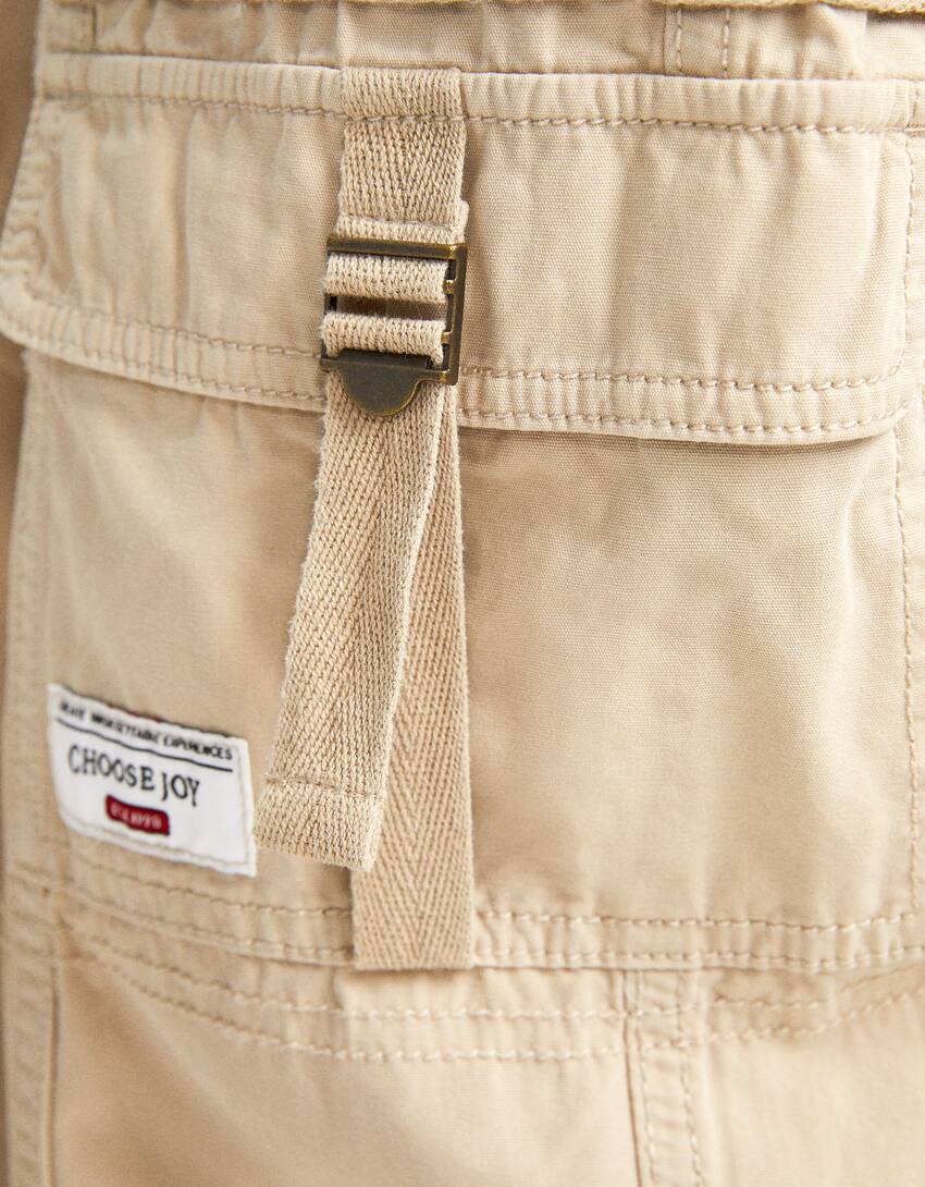 Cotton cargo trousers-Sand-5