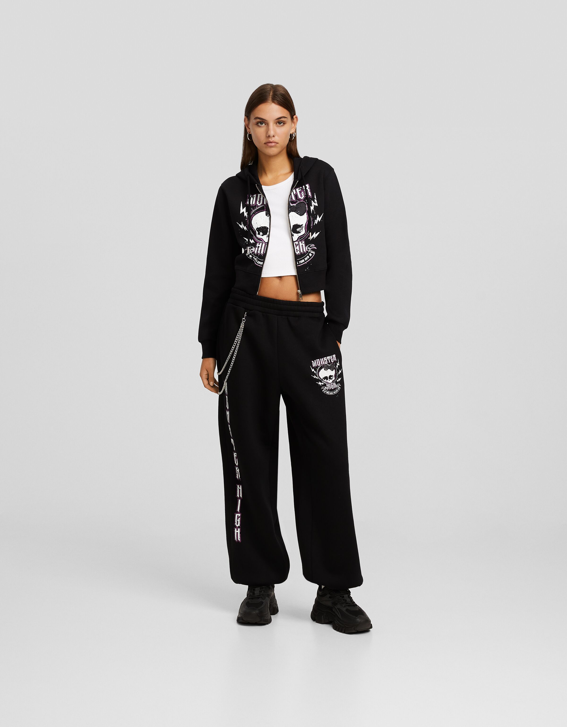 Bershka joggers 2025 with chain