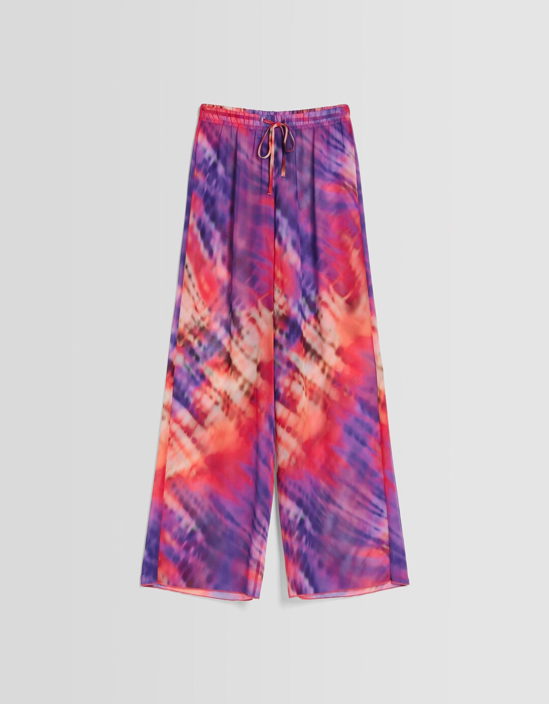 Pantalon wide leg chiffon imprimé