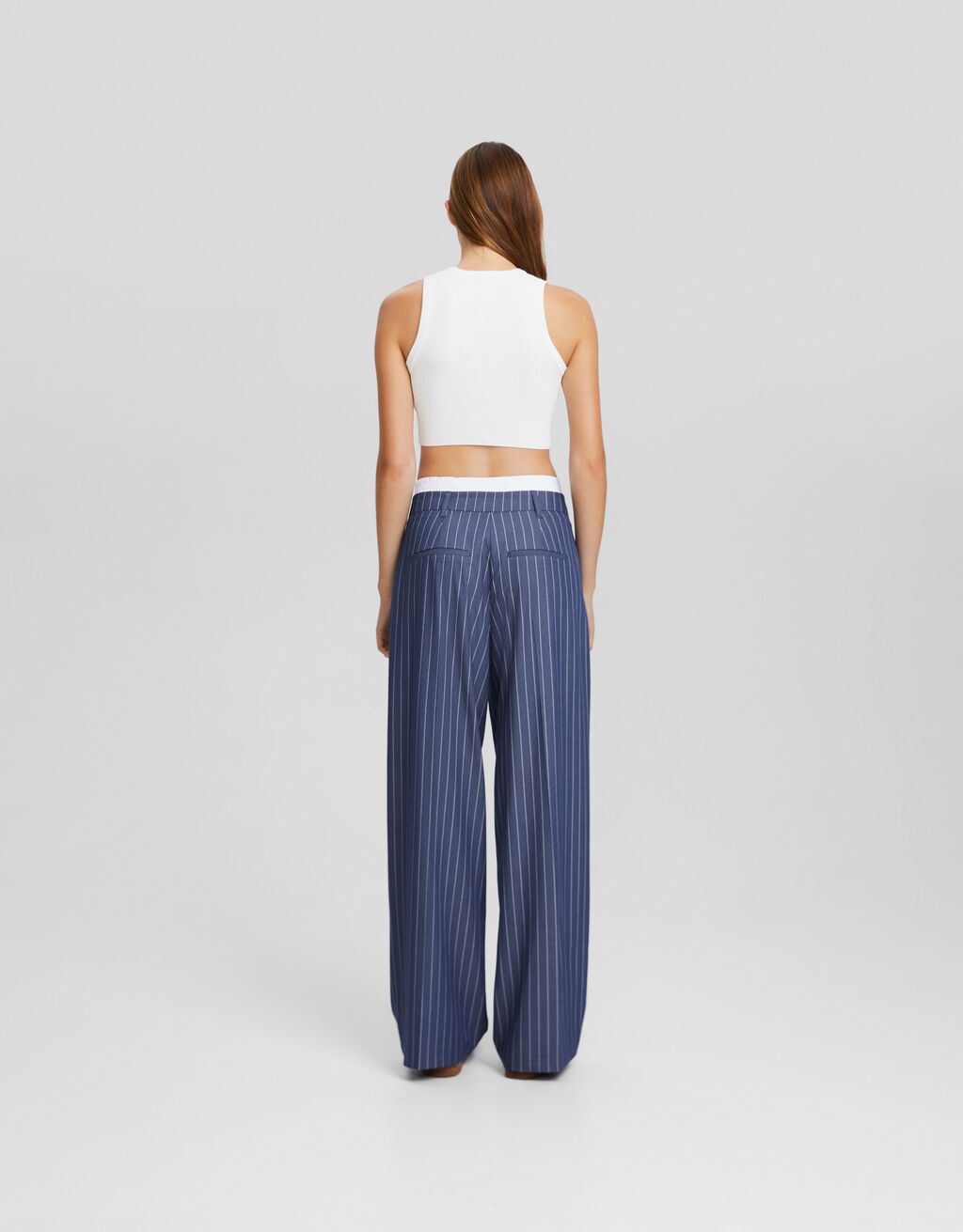 Tailored trousers with underwear-Blue-2