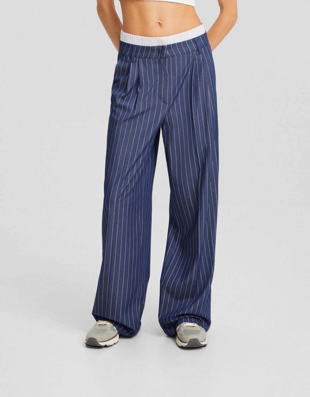 Tailored trousers with underwear Women Bershka