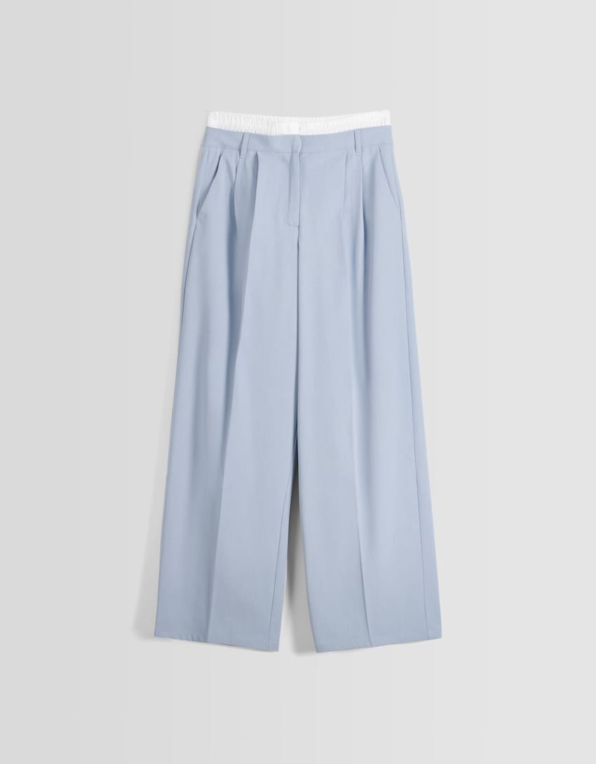 Tailored underwear trousers-Light blue-4