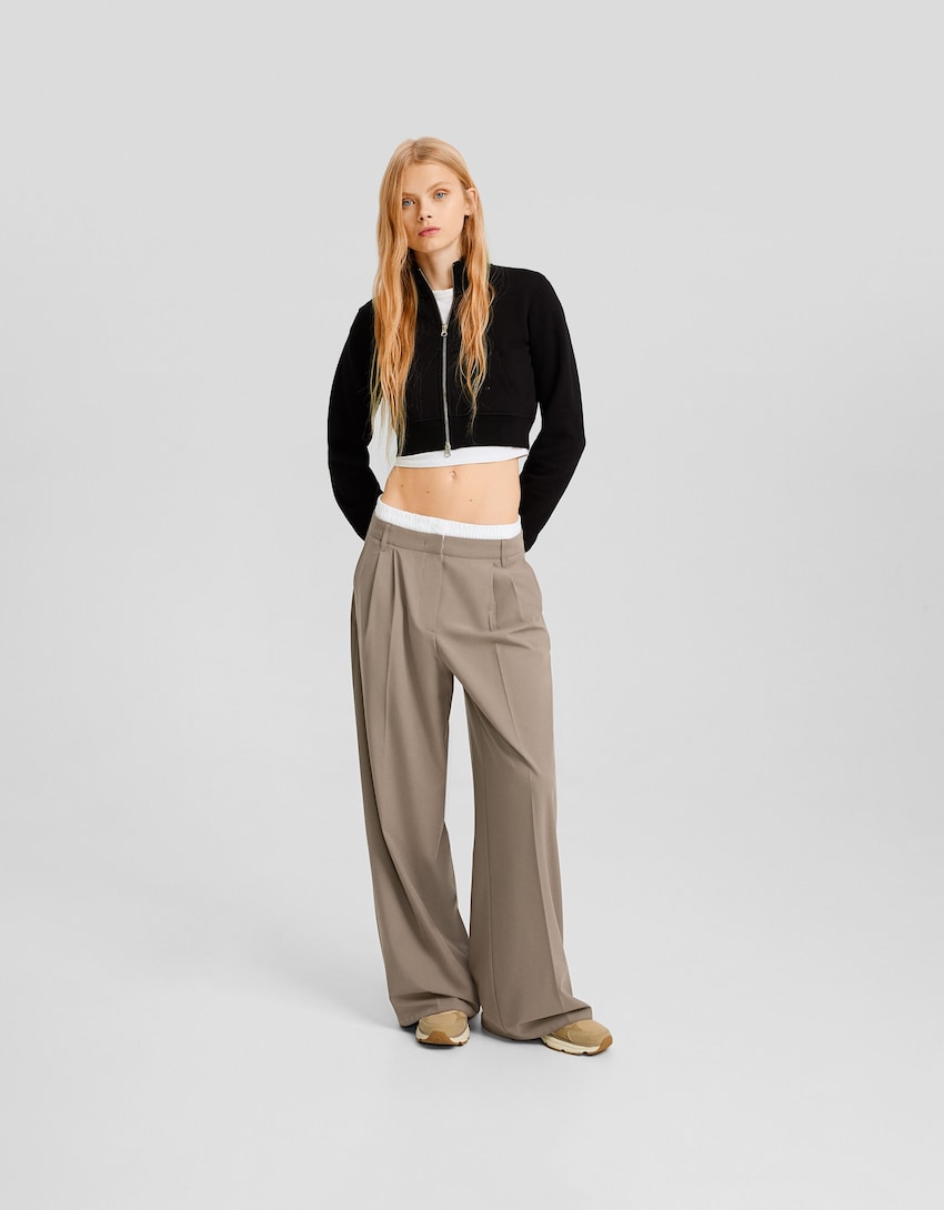 Tailored underwear trousers-Sand-0