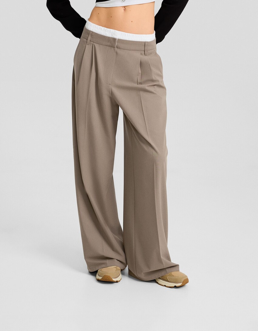 Tailored underwear trousers-Sand-1