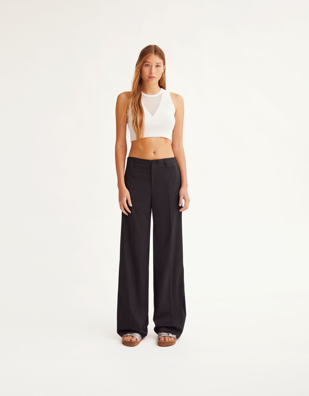 Pantalon jambe large coupe tailleur