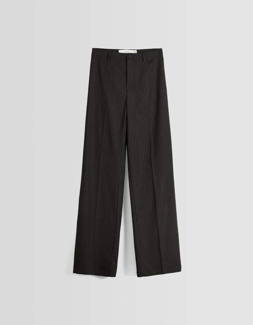 Wide-leg tailoring trousers-Grey-4
