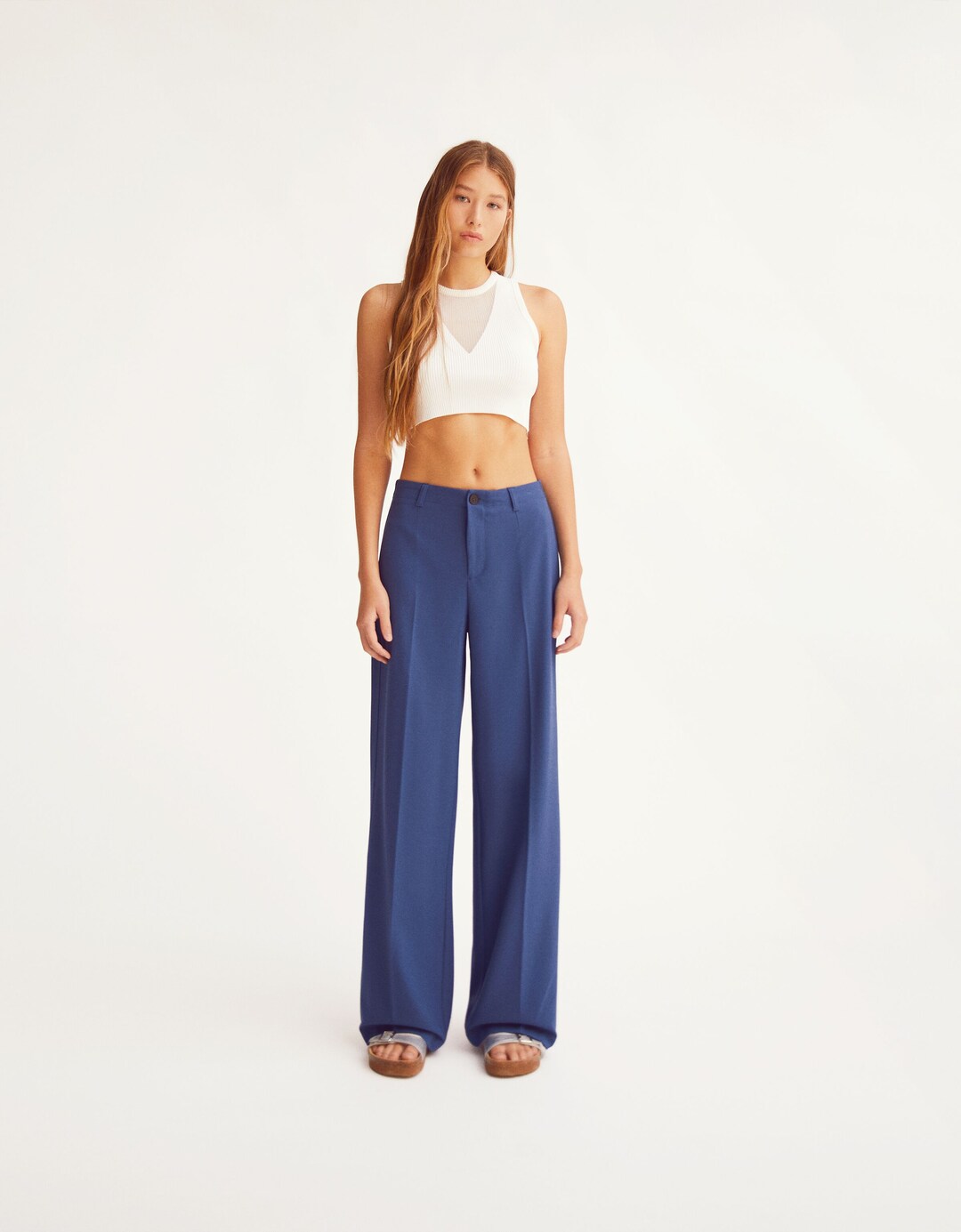 Pantalon jambe large coupe tailleur