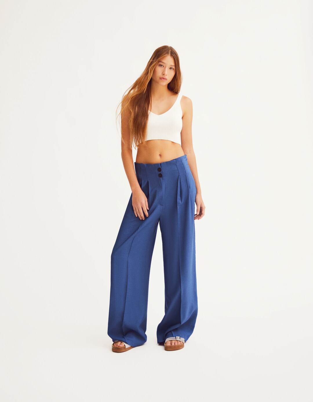 Pantalon tailoring wide leg rustique