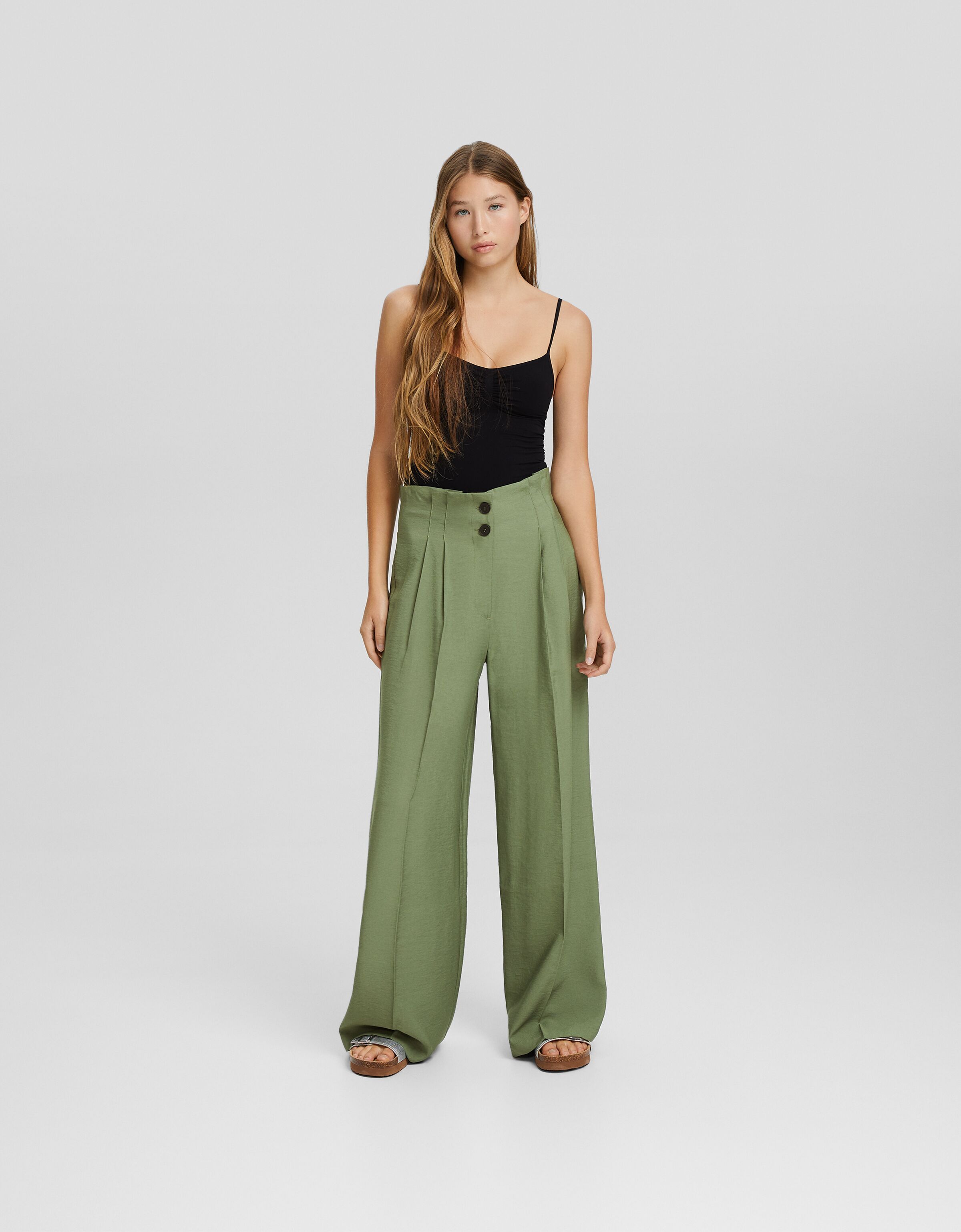 Bershka wide leg pants sale