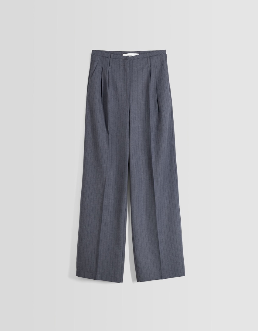 Dad fit tailored trousers-Blue-5