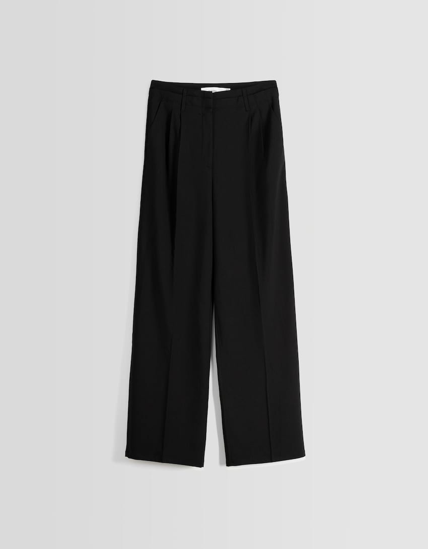 Dad-fit tailored pants-Black-4