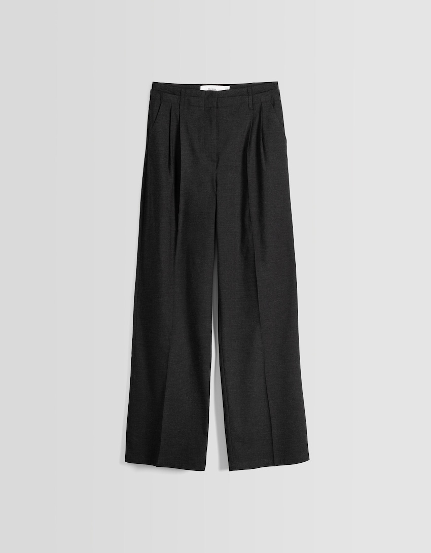 Dad-fit tailored pants-Dark grey-4
