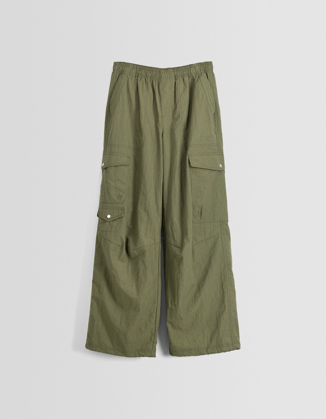 Nylon parachute trousers with pockets