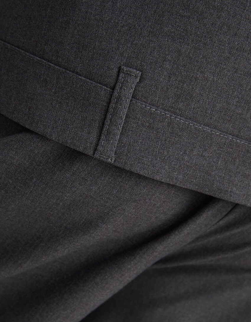 Tailored trousers with sash waist-Dark grey-5