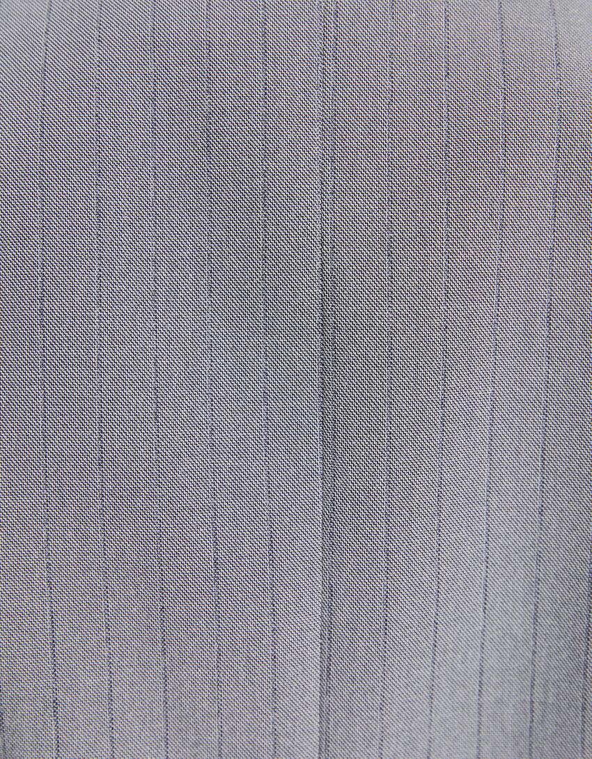 Tailored wide-leg pinstripe cargo trousers-Grey-5