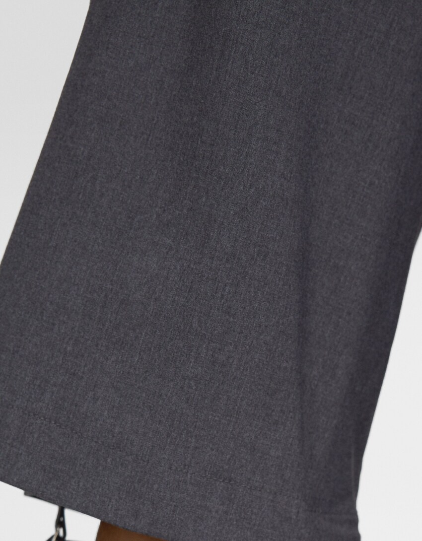 Wide-leg tailored fit detachable trousers-Dark grey-5
