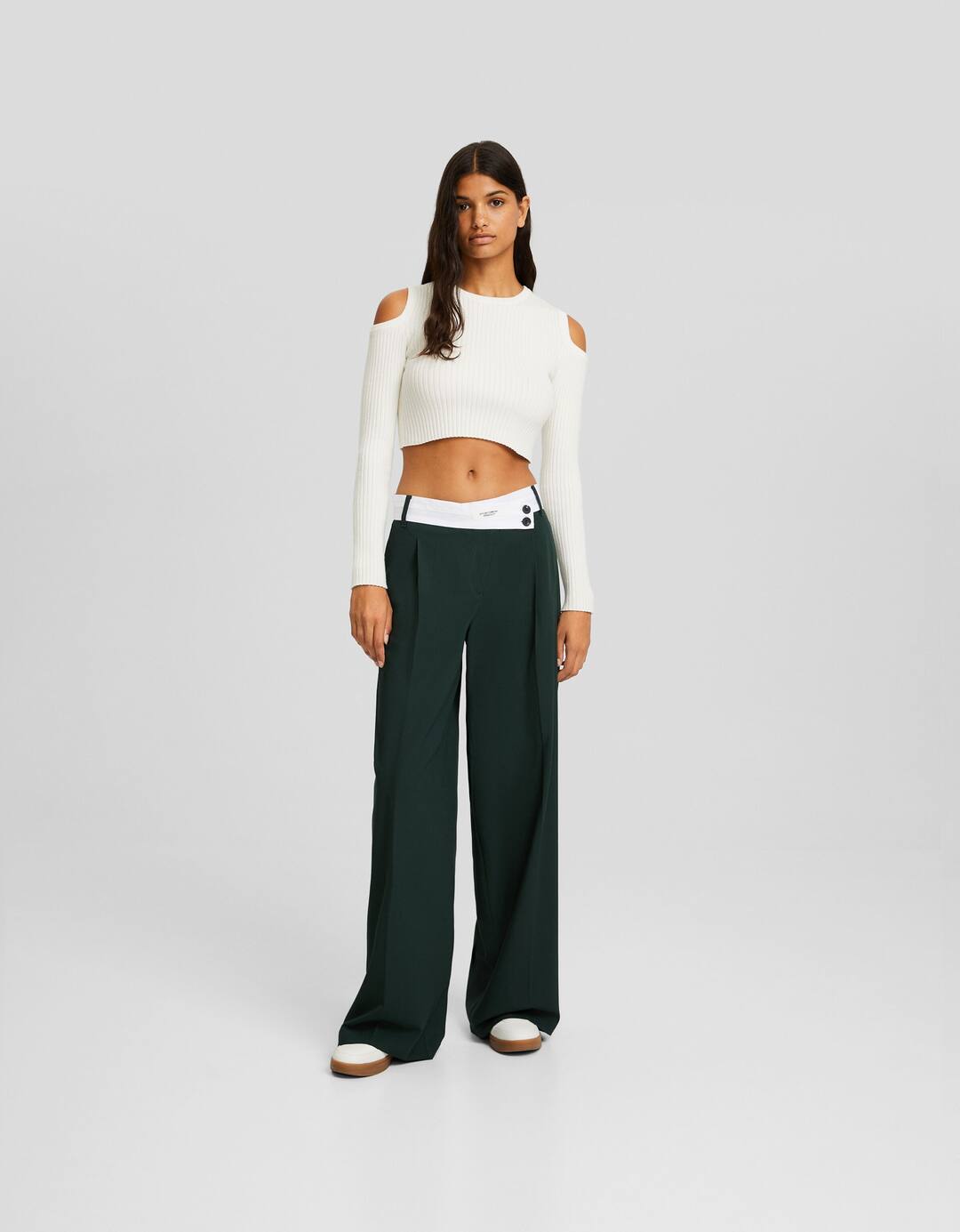Pantalón dad fit tailoring cintura contraste