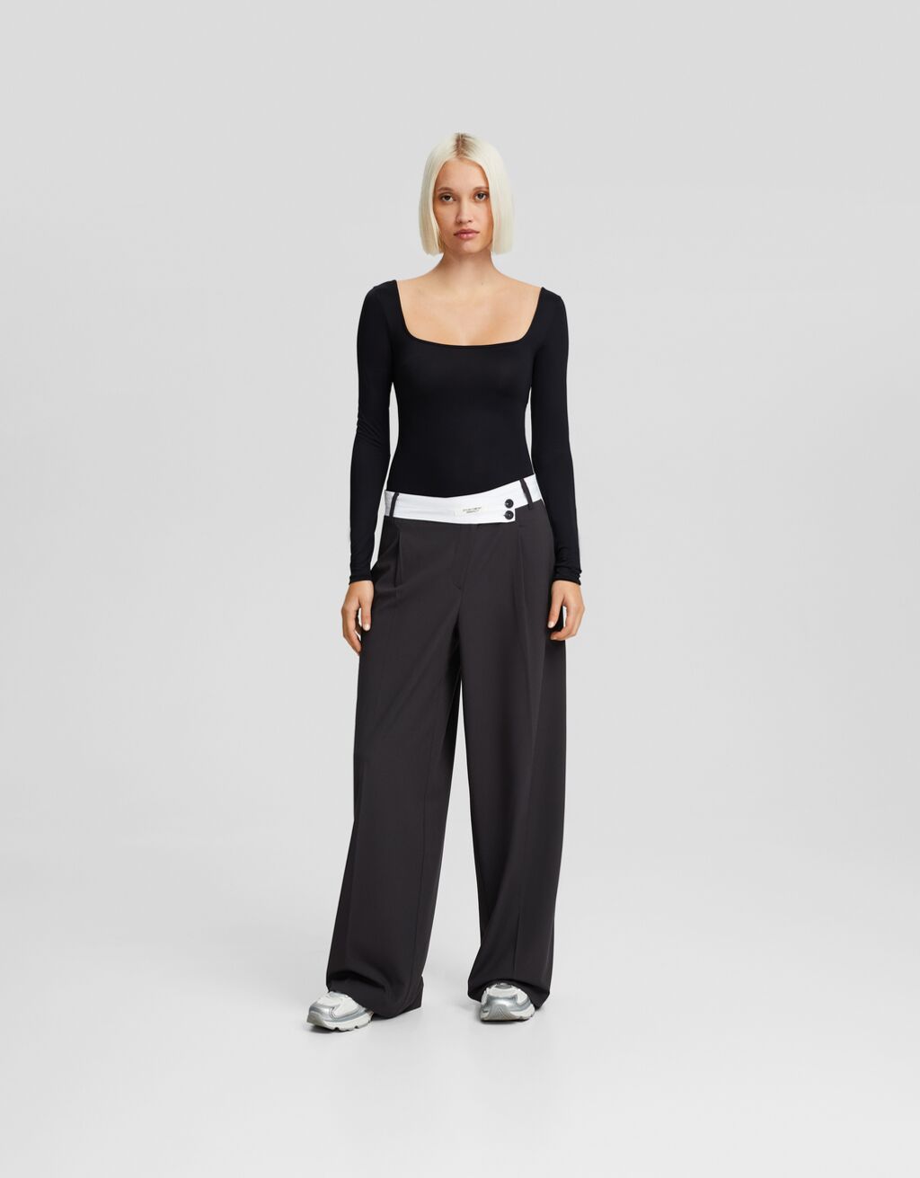 Pantal n dad fit tailoring cintura contraste Pantal n de vestir