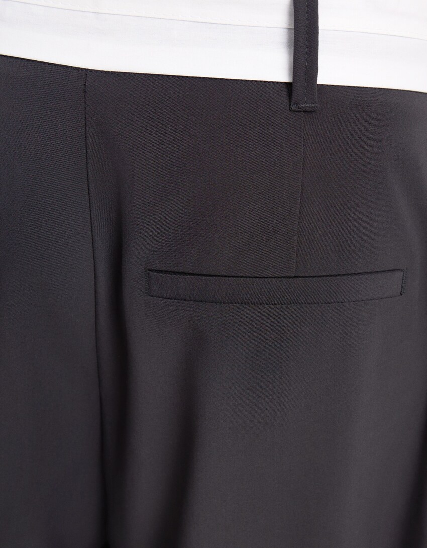 Pantalón dad fit tailoring cintura contraste-Gris oscuro-5