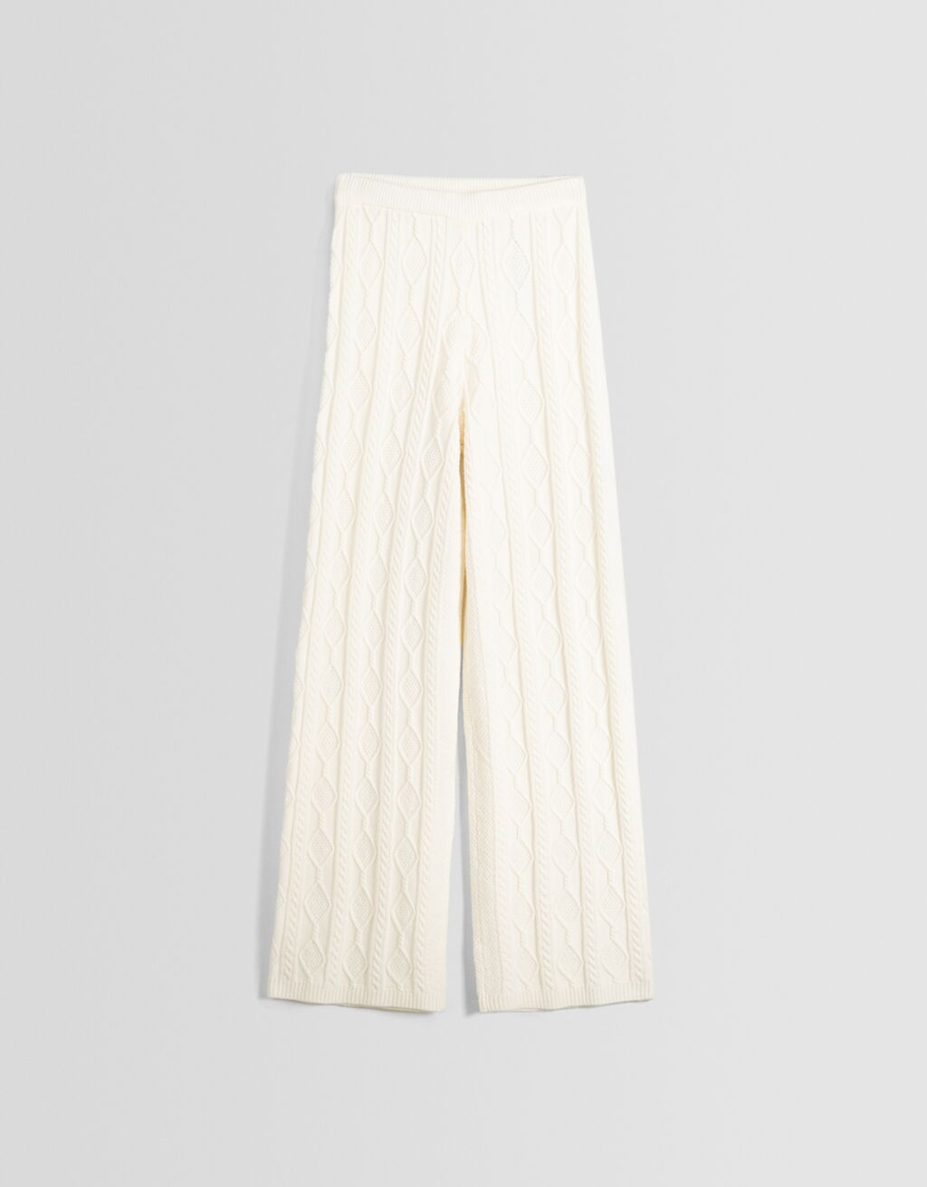 Cable-knit wide-leg trousers