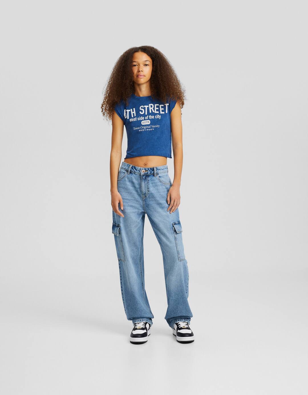 Straight cargo jeans