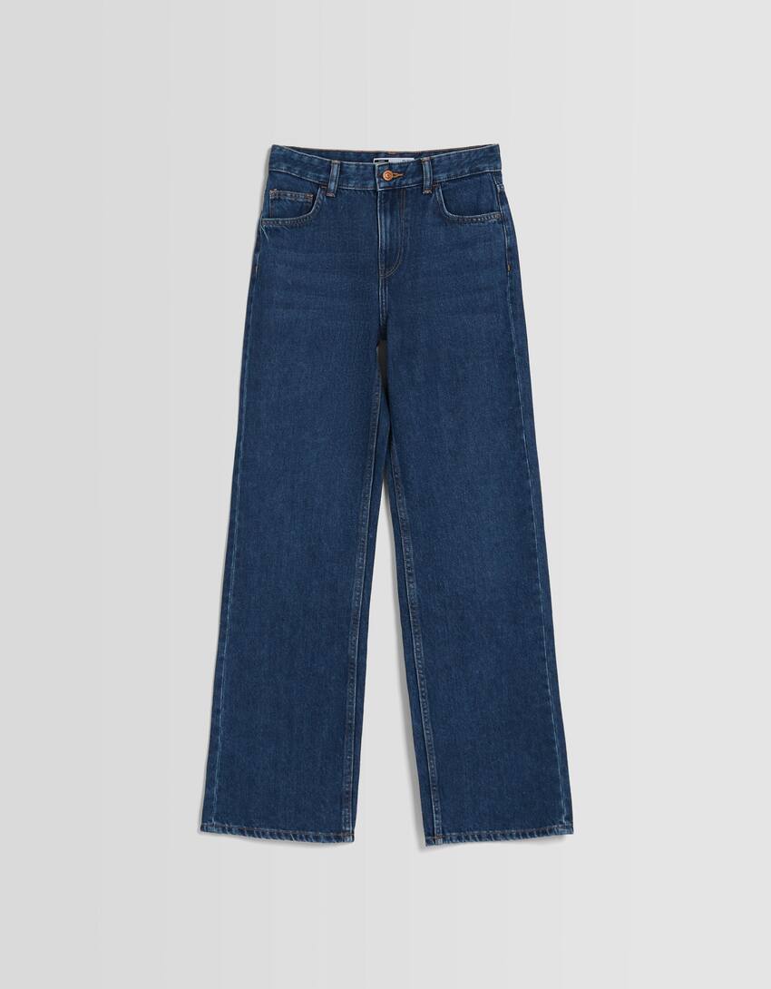 Wide-leg ’90s jeans-Blue-4