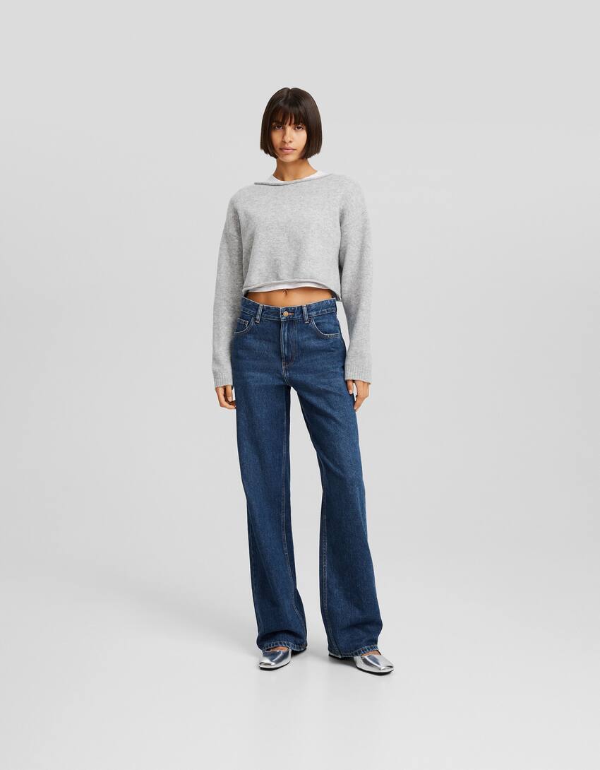 Wide-leg ’90s jeans-Blue-0