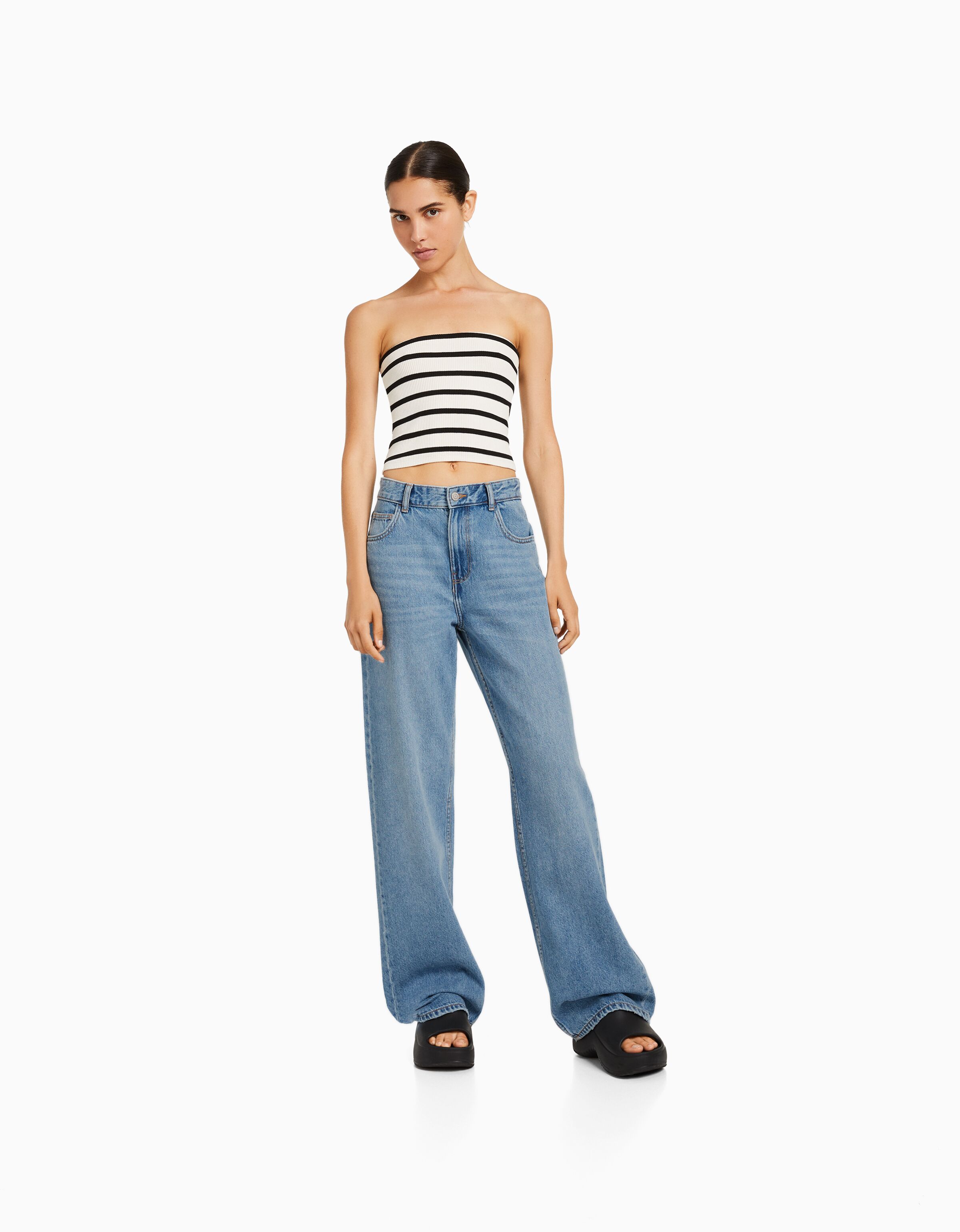 Jeans 90 s wide Mujer Bershka